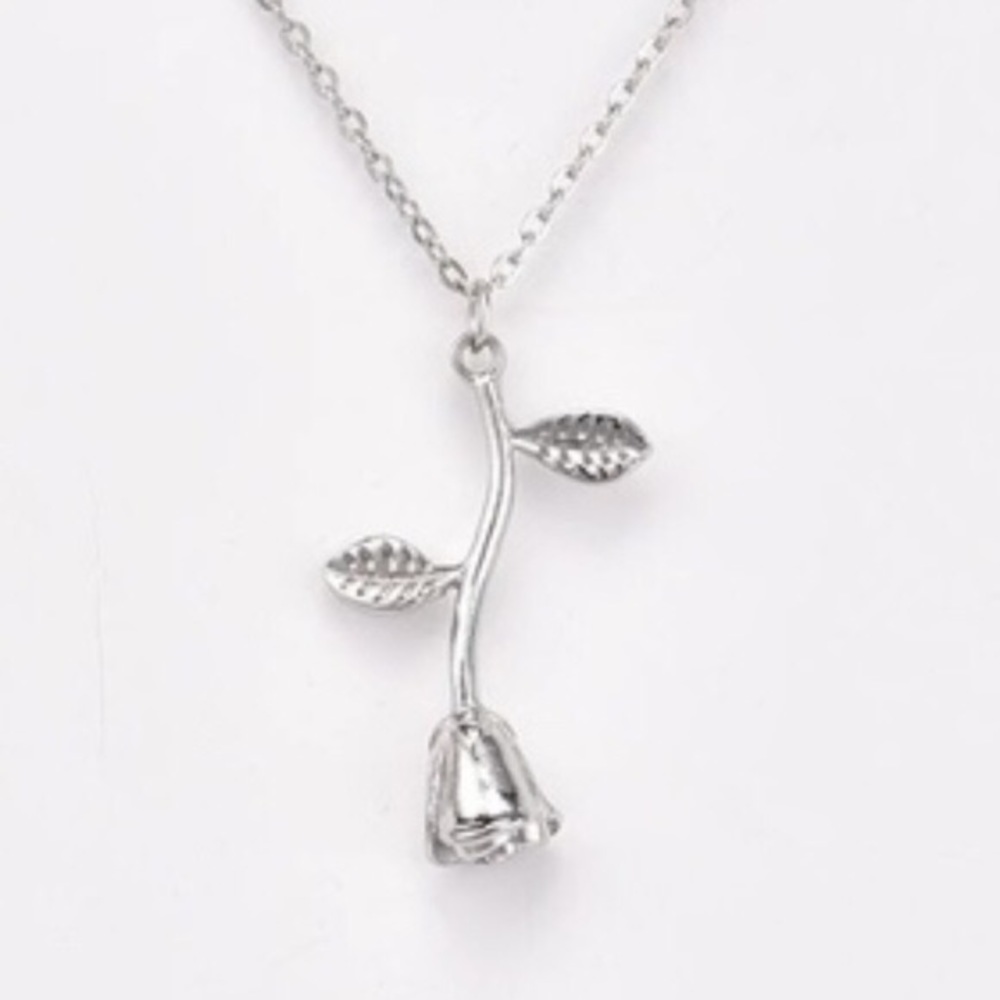 Silver Rose Statement Pendant